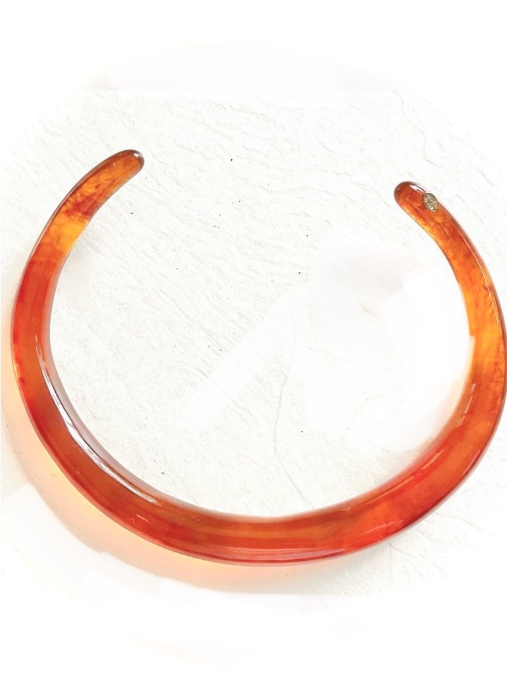 Kenneth Jay Lane Vintage Faux Amber Crescent Choker